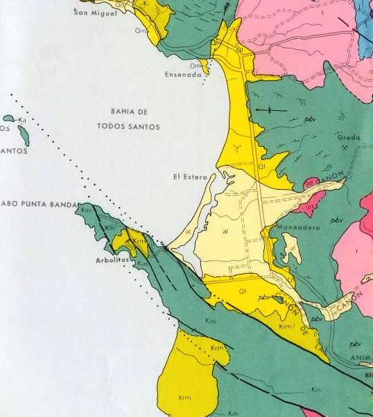 Geology of Ensenada and Punta Banda, Baja California Norte